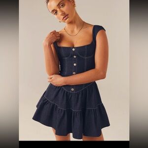 Peppermayo denim bustier dress US2 /AUS4 like brand new